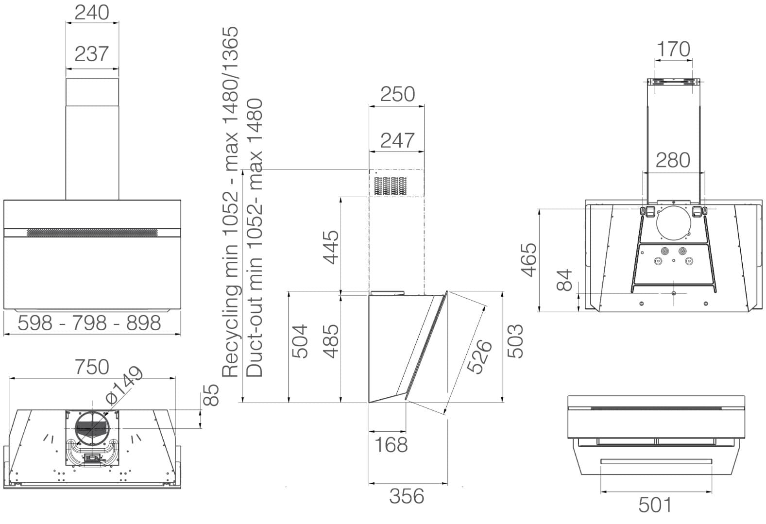 Пристенная вытяжка Elica NEAT @ BL/A/90