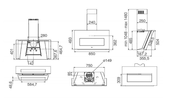 Пристенная вытяжка Elica BLOOM-S DEKT/A/85 - уценка