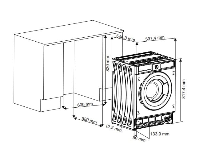 Встраиваемая стиральная машина с сушкой Graude EWTA 80.1
