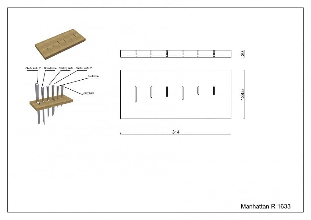 Модуль держатель ножей Reginox R1633