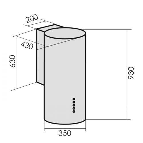 Пристенная вытяжка MBS STEVIA 135 WHITE