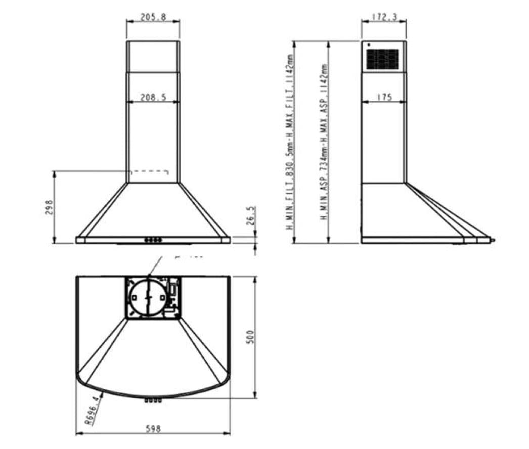 Пристенная вытяжка Jet Air JENNY TC-S 60 INX-10