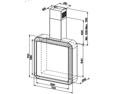 Пристенная вытяжка Faber PYANA NAUTILUS BN/BK A70