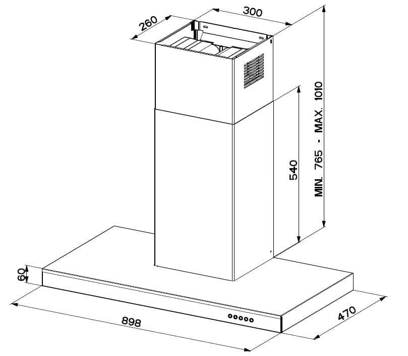 Пристенная вытяжка Faber ONYX-T BK GLASS/X A90