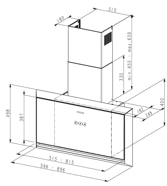 Пристенная вытяжка Faber TWICE ARIES X/BK MATT A60