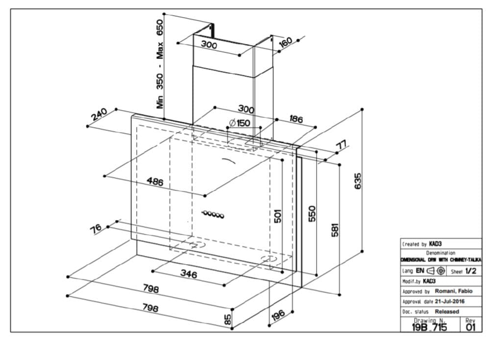 Пристенная вытяжка Faber TALIKA DG MATT A80