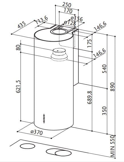 Пристенная вытяжка Faber CYLINDRA/2 EV8 2EL XH890