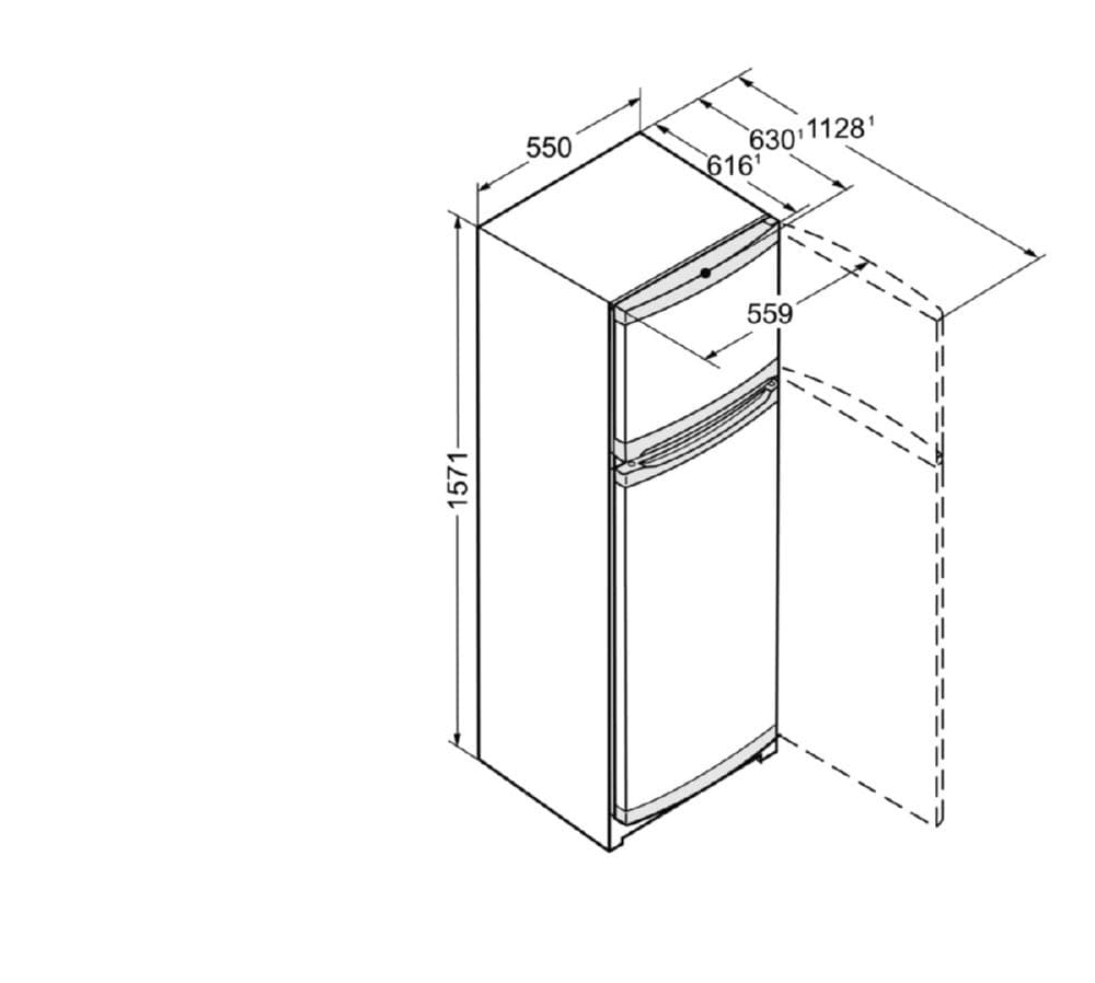 Отдельностоящий двухкамерный холодильник Liebherr CT 2931