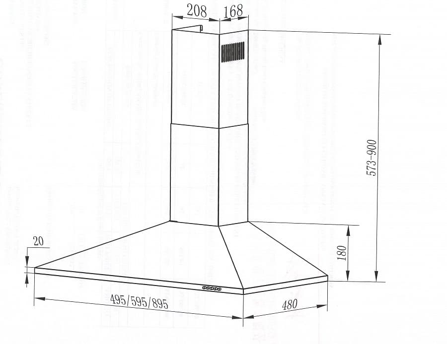 Пристенная вытяжка Maunfeld CORK 60 White
