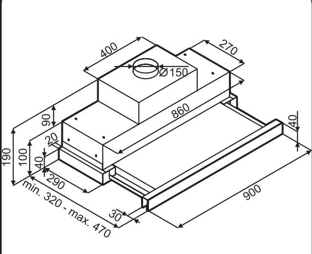 Встраиваемая вытяжка Maunfeld GALAXY 90 Black