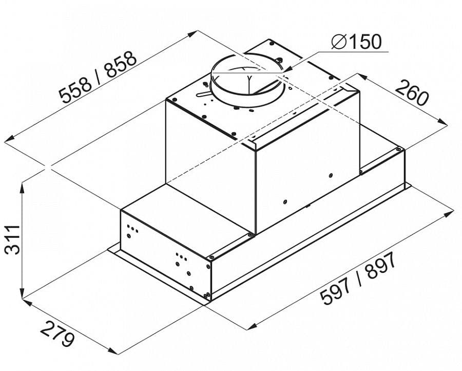 Встраиваемая вытяжка Maunfeld FANTASY 90 White