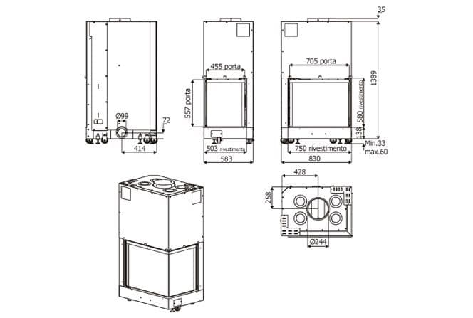 Дровяная печь MCZ Forma 75 SX