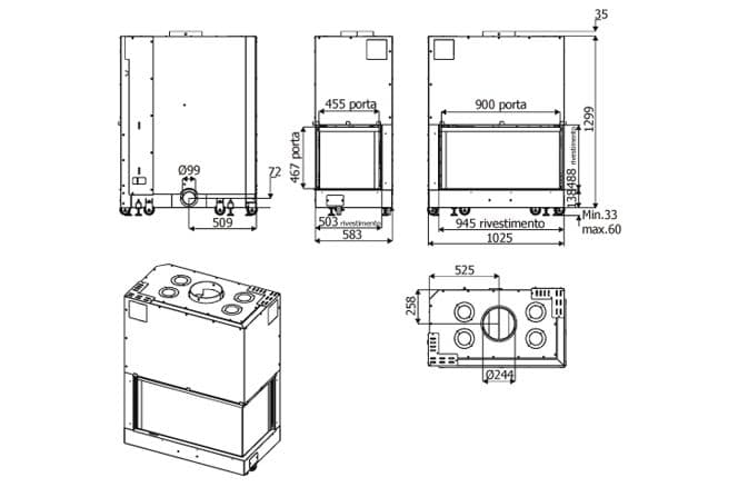 Дровяная печь MCZ Forma 95 SX
