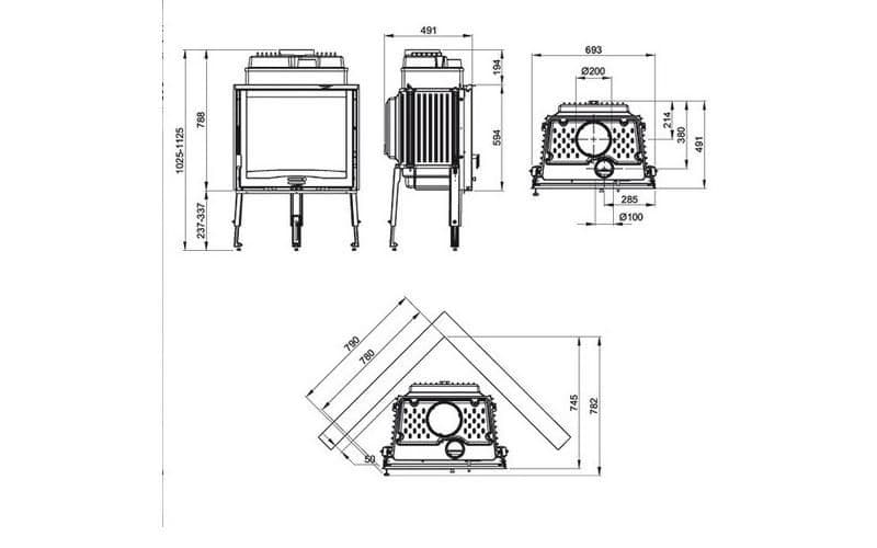 Дровяная печь La Nordica Focolare 70 Piano