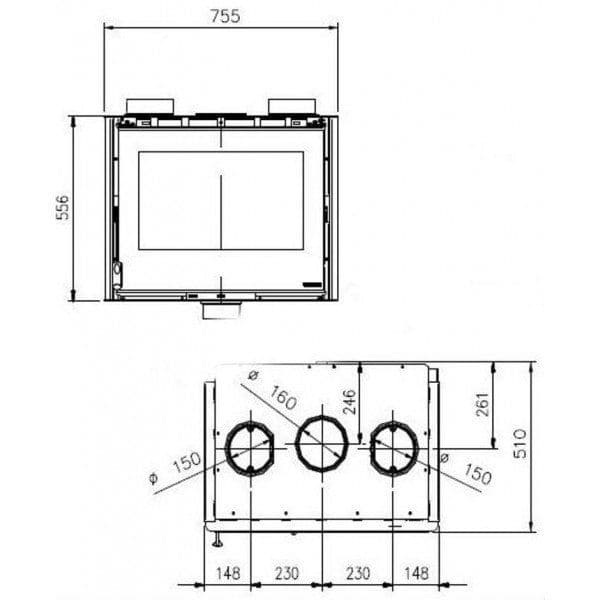 Дровяная печь La Nordica Inserto 70 Crystal Angolo