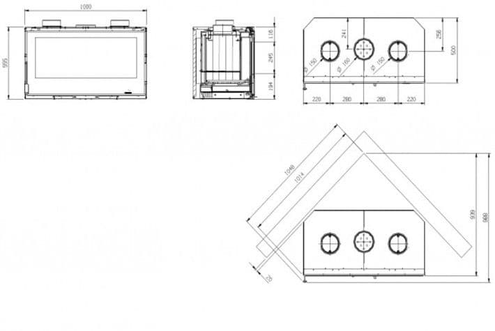 Дровяная печь La Nordica Inserto 100 Crystal Ventilato