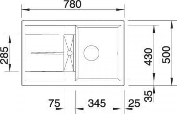Кухонная мойка Blanco METRA 45 S антрацит