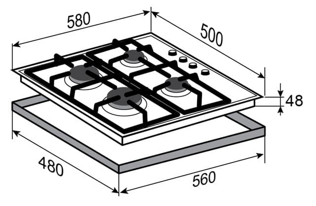 Газовая варочная панель Zigmund&Shtain GN 98.61 B