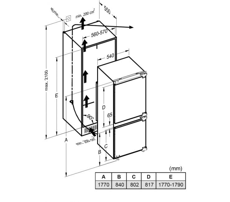 Встраиваемый двухкамерный холодильник Schaub Lorenz SLUS445W3M