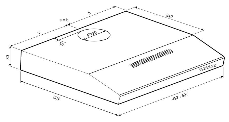 Подвесная вытяжка Krona Jessica slim 600 black PB