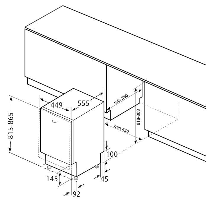 Встраиваемая посудомоечная машина Flavia BI 45 Alta P5