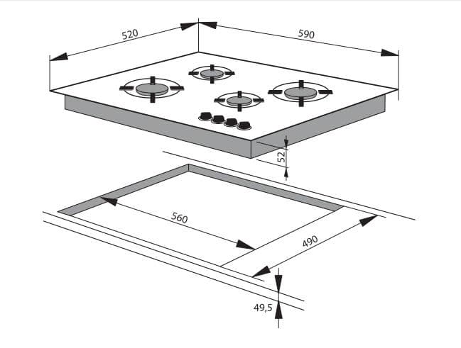 Газовая варочная панель Hansa BHGI61039