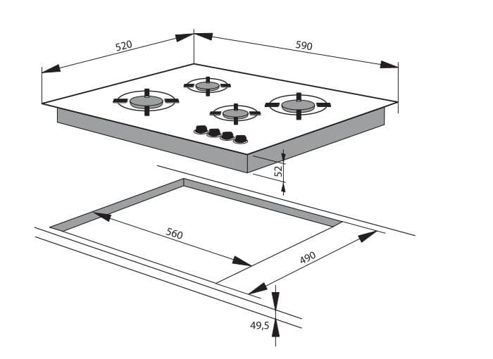 Газовая варочная панель Hansa BHGI61139