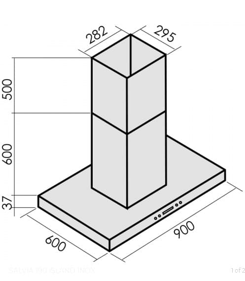 Островная вытяжка MBS SALVIA 190 ISLAND INOX
