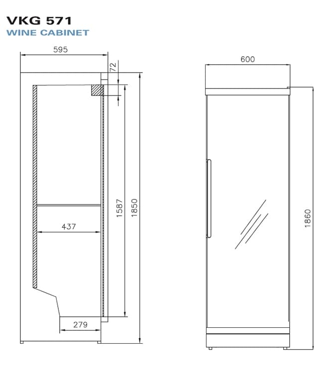 Отдельностоящий винный шкаф Vestfrost VKG 571 BR