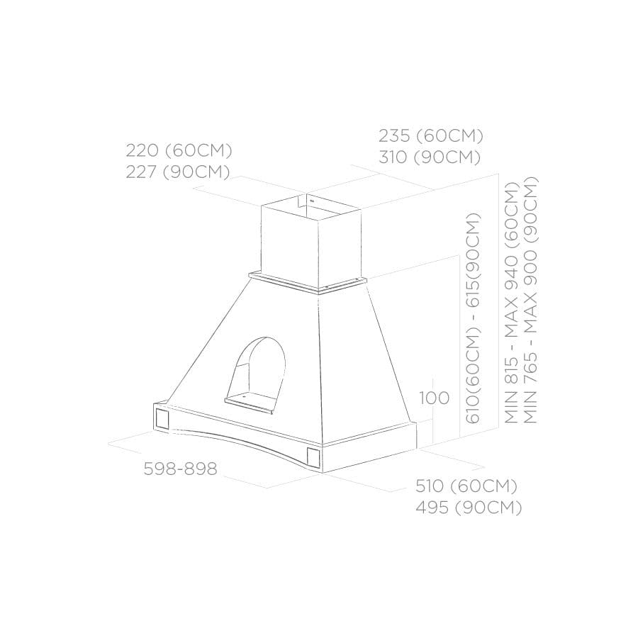 Пристенная вытяжка Elica MENSOLA WH/A/90 T.GREZZO