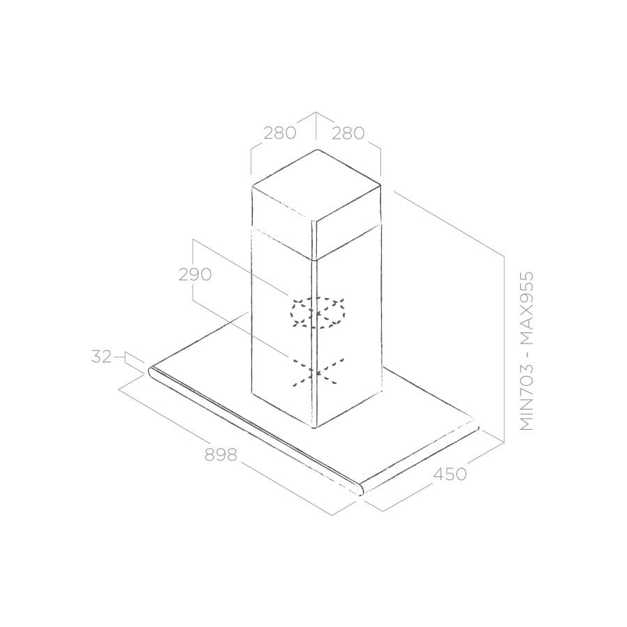 Островная вытяжка Elica GALAXY ISLAND BLIX/A/90X45